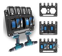 FETESNICE Support mural pour support de batterie Makita, support de chargeur DC18RD DC18RC pour Makita, garde votre atelier et votre garage bien rangés.