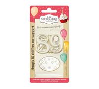 Fêtez chaque anniversaire avec malice - LA PATELIERE Bougies avec Support Chiffres, Boîte de 10 - Lot de 4