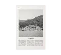 Fethiye - Impression sur toile de paysage de ville turque, Turquie, Europe et Turquie, paysage de voyage, décoration murale moderne pour salon, chambre à coucher (40 x 60 cm)