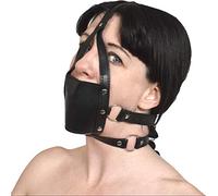 Fétiche Bâillon de bouche en simili-cuir avec balle de gag - Bondage BDSM Sex Toy - Harnais de tête d'écarteur de bouche - érotique