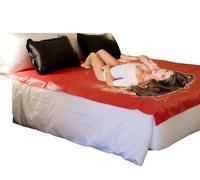 Fétiche drap imperméable feuilles de sexe vernis pour couples fantaisies de désir épaisseur 0,18 mm PVC (210 * 210cm rouge)