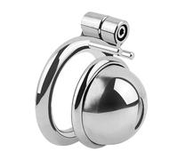fetish COLLECTION Mini cage à pénis en métal, cage de chasteté courte avec serrure de sécurité et llen, 3 anneaux testiculaires interchangeables, ouverture frontale, BDSM bondage érotique