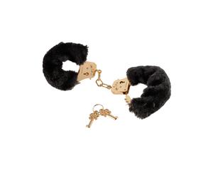 Fetish Fantasy Gold Menottes Deluxe Furry Cuffs Noir