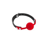 Fetish Tentation Bâillon Boule Rouge Silicone Noir Réglable