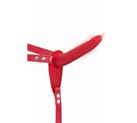 Fetish Tentation Gode Ceinture Rouge Vibrant en Silicone USB