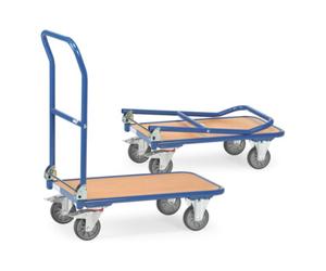 fetra Chariot pliable en acier fetra KW 1 charge max. 250kg, roues à bandage TPE, dossier rabattable Quantité:1