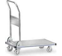 Fetra Chariots de transport à plate-forme en aluminium 3120 Arceau rabattable 740x480 mm, 3120