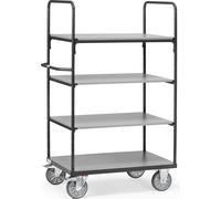 Fetra Chariots de transport à plateaux 8303 gris 4 plateaux 1200x800mm, 8303/7016