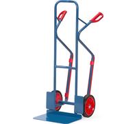 Fetra Diable en tube d'acier avec pneus pleins hauteur 1300 mm avec patins en plastique, bavette 300x480mm