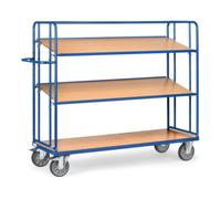 fetra fetra Chariot à plateaux 4295 avec 3 plateaux, charge max. 500kg, pneus TPE, plateaux inclinables Quantité:1