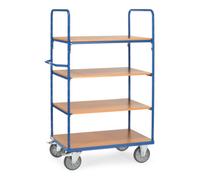 fetra fetra Chariot à plateaux 8301, capacité 600kg, pneus TPE, 1 plateau fixe et 3 étagères Quantité:1