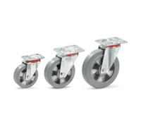 fetra fetra Roulette pivotante en caoutchouc plein élastique 160x50mm - charge max. 300kg Quantité:1