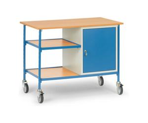 fetra fetra Table roulante 5864 avec armoire en acier verrouillable et 2 étagères Quantité:1