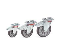 fetra Roue pivotante avec frein à bandage TPE (Élastomère Thermoplastique) Fetra Quantité:1