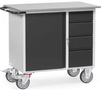 Fetra Servante d'atelier avec armoire et 4 tiroirs sans rebord de roulement Grey Edition