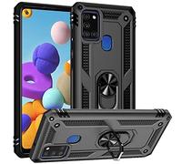 FETRIM Coque pour Galaxy A21S, Étui Antichoc Cover Anti Housse avec Bague Rotatif Support pour Samsung Galaxy A21S Noir