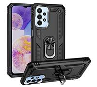 FETRIM Coque pour Galaxy A23, Étui Antichoc Cover Anti Housse avec Bague Rotatif Support pour Samsung Galaxy A23 4G 5G Noir