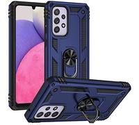 FETRIM Coque pour Galaxy A33 5G, Étui Antichoc Cover Anti Housse avec Bague Rotatif Support pour Samsung Galaxy A33 5G Bleu Marin