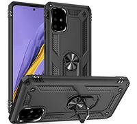 FETRIM Coque pour Galaxy A51 4G, Étui Antichoc Cover Anti Housse avec Bague Rotatif Support pour Samsung Galaxy A51 4G Noir
