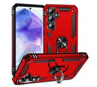 FETRIM Coque pour Galaxy A55 5G, Étui Antichoc Cover Anti Housse avec Bague Rotatif Support pour Samsung Galaxy A55 5G Rouge