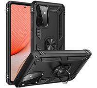 FETRIM Coque pour Galaxy A72 4G/5G, Étui Antichoc Cover Anti Housse avec Bague Rotatif Support pour Samsung Galaxy A72 4G/5G Noir