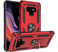 FETRIM Coque pour Galaxy Note 9, Étui Antichoc Cover Anti Housse avec Bague Rotatif Support pour Samsung Galaxy Note 9 Rouge