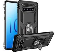 FETRIM Coque pour Galaxy S10, Étui Antichoc Cover Anti Housse avec Bague Rotatif Support pour Samsung Galaxy S10 Noir