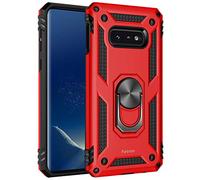 FETRIM Coque pour Galaxy S10E, Étui Antichoc Cover Anti Housse avec Bague Rotatif Support pour Samsung Galaxy S10E Rouge