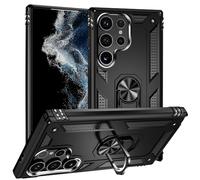 FETRIM Coque pour Galaxy S24 Ultra, Étui Antichoc Cover Anti Housse avec Bague Rotatif Support pour Samsung Galaxy S24 Ultra Noir