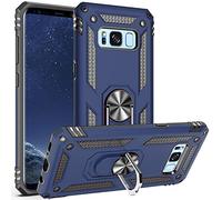 FETRIM Coque pour Galaxy S8 Plus, Étui Antichoc Cover Anti Housse avec Bague Rotatif Support pour Samsung Galaxy S8 Plus Bleu Marin