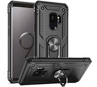 FETRIM Coque pour Galaxy S9, Étui Antichoc Cover Anti Housse avec Bague Rotatif Support pour Samsung Galaxy S9 Noir