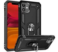 FETRIM Coque pour iPhone 11, Étui Antichoc Cover Anti Housse avec Bague Rotatif Support pour Apple iPhone 11 Noir
