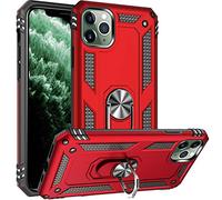 FETRIM Coque pour iPhone 11 Pro Max, Étui Antichoc Cover Anti Housse avec Bague Rotatif Support pour Apple iPhone 11 Pro Max Rouge