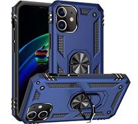 FETRIM Coque pour iPhone 12, Étui Antichoc Cover Anti Housse avec Bague Rotatif Support pour Apple iPhone 12/iPhone 12 Pro Bleu Marin