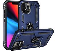 FETRIM Coque pour iPhone 13 Pro Max, Étui Antichoc Cover Anti Housse avec Bague Rotatif Support pour Apple iPhone 13 Pro Max Bleu Marin