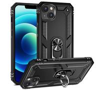 FETRIM Coque pour iPhone 15, Étui Antichoc Cover Anti Housse avec Bague Rotatif Support pour Apple iPhone 15 Noir