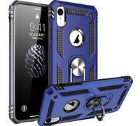 FETRIM Coque pour iPhone XR, Étui Antichoc Cover Anti Housse avec Bague Rotatif Support pour Apple iPhone XR Bleu Marin
