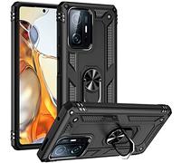 FETRIM Coque pour Redmi Note 11T 5G, Étui Antichoc Cover Anti Housse avec Bague Rotatif Support pour Redmi Note 11T 5G/Redmi Note 11 5G/Poco M4 Pro 5G Noir