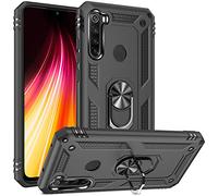 FETRIM Coque pour Redmi Note 8T, Étui Antichoc Cover Anti Housse avec Bague Rotatif Support pour Xiaomi Redmi Note 8T Noir