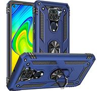 FETRIM Coque pour Redmi Note 9, Étui Antichoc Cover Anti Housse avec Bague Rotatif Support pour Xiaomi Redmi Note 9 Bleu Marin