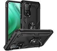 FETRIM Coque pour Xiaomi Mi 10T 5G, Étui Antichoc Cover Anti Housse avec Bague Rotatif Support pour Xiaomi Mi 10T 5G/Mi 10T Pro 5G Noir
