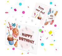 FETTIPOP 2 en 1 Boum Enveloppe Explosion Confettis Anniversaire (Blanche), Idée Cadeau Drôle pour Argent, Billets, Coupons, Cartes Cadeaux 22 x 24 cm.