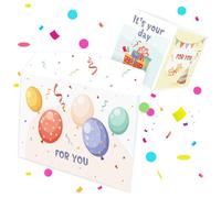 FETTIPOP 2 en 1 Boum Enveloppe Explosion Confettis (For you), Idées Cadeaux pour Argent, Billets, Coupons, Cartes Cadeaux 22 x 24 cm.