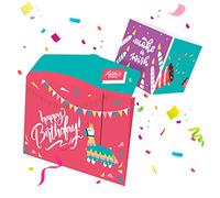 FETTIPOP 2 en 1 Boum Enveloppe Explosion Confettis (Lama), Idées Cadeaux pour Argent, Billets, Coupons, Cartes Cadeaux 22 x 24 cm.