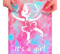 FETTIPOP Magic Art Révélation de Genre (C’est une fille - paillettes) - Toile Sable Surprise, Annonce Grossesse Originale, Baby Shower Décoration Fille, Cadeau Future Maman