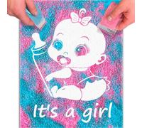 FETTIPOP Magic Art Révélation de Genre (C’est une fille) - Toile Sable Surprise, Annonce Grossesse Originale, Baby Shower Décoration Fille, Cadeau Future Maman