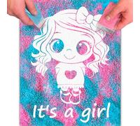 FETTIPOP Magic Art Révélation de Genre (C’est une fille) - Toile Sable Surprise, Annonce Grossesse Originale, Baby Shower Décoration Fille, Cadeau Future Maman