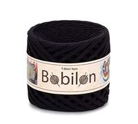 Fettuccini Zpagetti - Fil pour t-shirt - 7-9 mm - Pour crochet, tricot, fil biologique, macramé - Fil à ruban - 100% coton - Jersey - Noir Passion