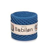 Fettuccini Zpagetti Pelote de fil pour t-shirt, crochet, tricot, cravates d'oreille, coton biologique, macramé, jersey - Bleu jeans