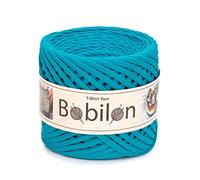 Fettuccini Zpagetti Pelote de fil pour t-shirt, crochet, tricot, cravates d'oreilles, coton biologique, macramé, jersey - Bleu lagon